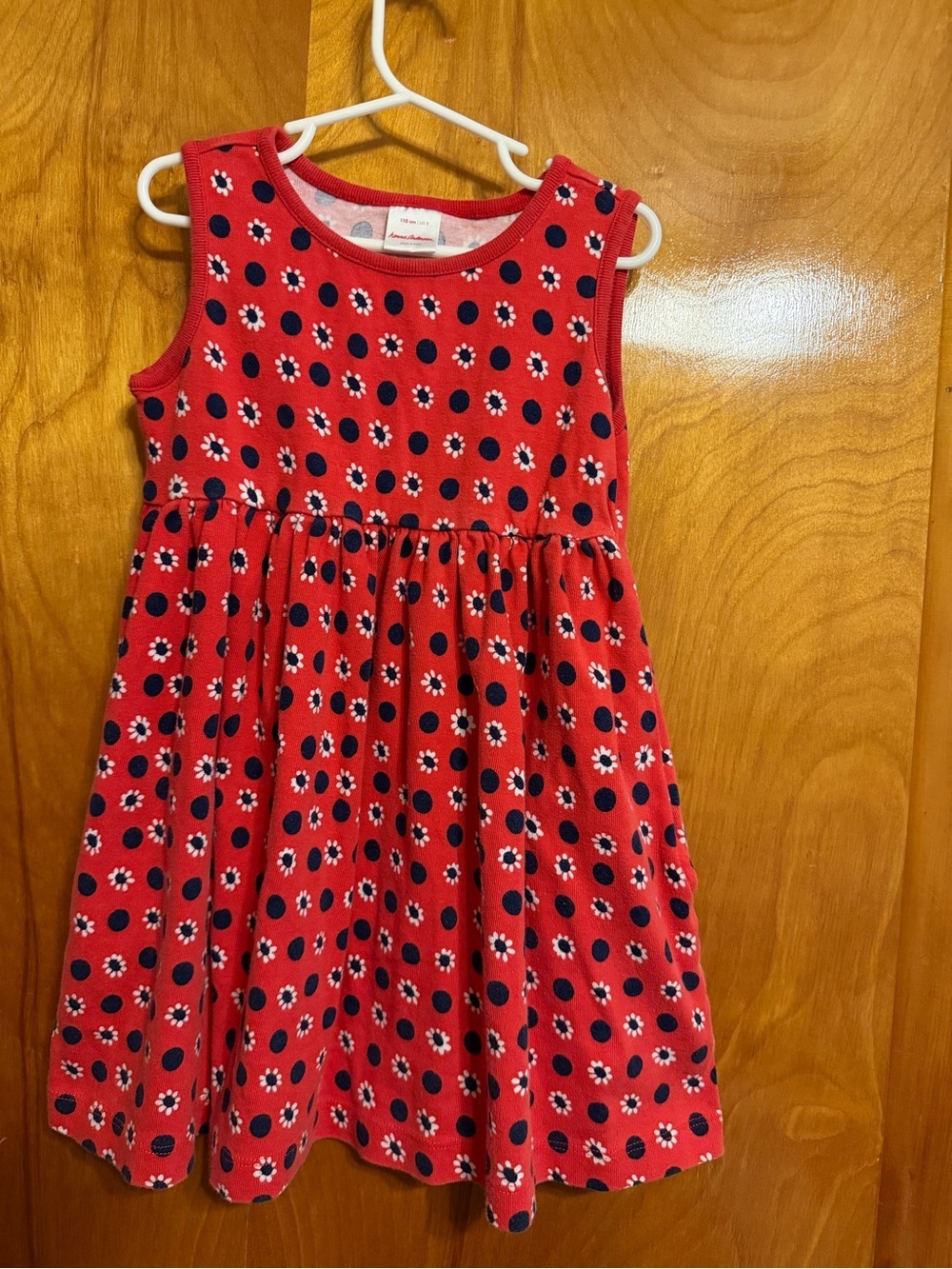 Hanna Andersson Red Sleeveless Floral Dot Sundress